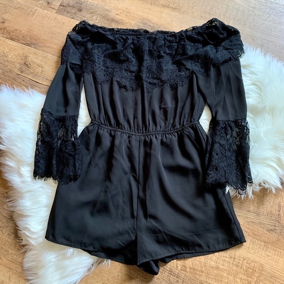 BB Dakota Black Lace Romper - Picture 5 of 8